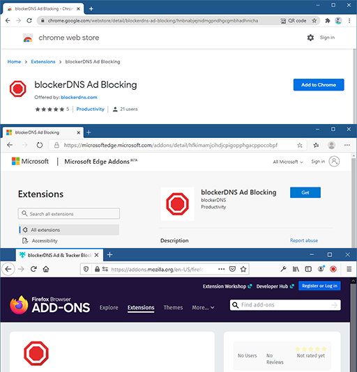 Browser Extension blockerDNS